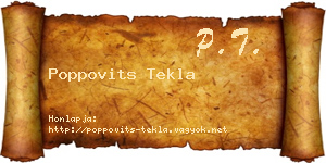 Poppovits Tekla névjegykártya