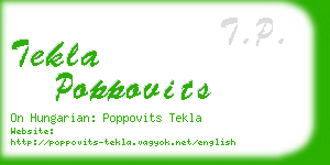 tekla poppovits business card